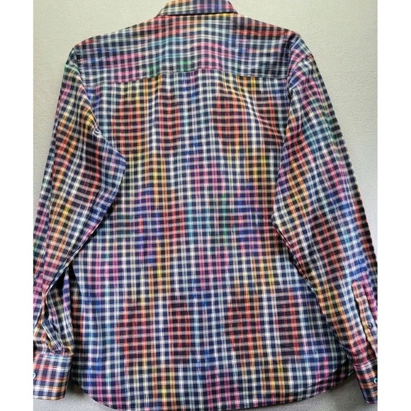 Luchiano Visconti Black Shirt Abstract Check Pattern Long-Sleeve Mens Size XL - Picture 9 of 12
